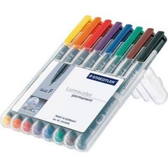 Penna per lucidi da proiezione Lumocolor F permanent 318 Blu, Marrone, Giallo, Verde, Arancione,