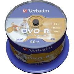 DVD-R vergine 4.7 GB 50 pz. Torre stampabile