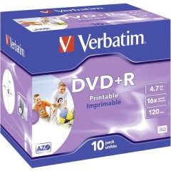 DVD+R vergine 4.7 GB 10 pz. Jewel case stampabile