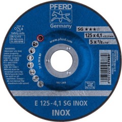 Sg Inox Disco di sgrossatura con centro depresso 125 mm 22.23 mm 10 pz.