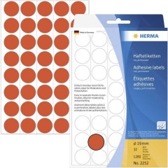Etichetta di identificazione a forma di bollino Ø 19 mm Rosso 1280 pz. A tenuta permanente Carta