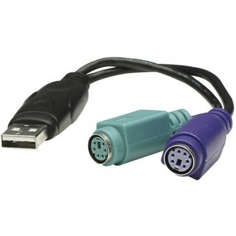 PS/2 / USB Mouse e tastiera Cavo [2x Presa PS/2 - 1x Spina A USB 1.1] 20.00 cm Nero