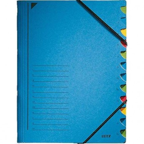 Cartellina con divisori Blu DIN A4 Numero scomparti: 12