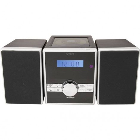 Denver MCA-230MK2 Sistema stereo AUX, CD, FM, Nero, Argento