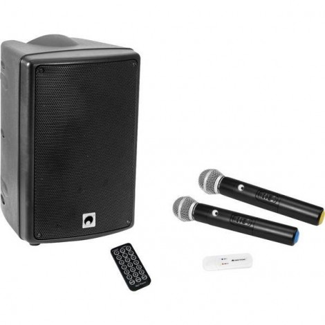 Omnitronic WAMS-08BT + UWM-2HH Altoparlante attivo PA incl. Microfono, Lettore MP3 integrato, senza fili , Bluetooth