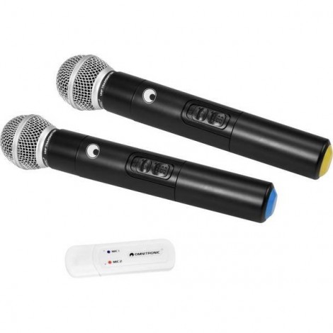 Omnitronic UWM-2HH USB Kit microfono senza fili Senza fili Interruttore