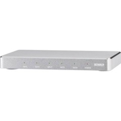SpeaKa Professional 4 Porte Distributore, splitter HDMI Contenitore in alluminio, Predisposto Ultra HD 3840 x 2160 