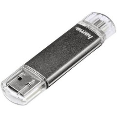 Hama FlashPen Laeta Twin Memoria ausiliaria USB per Smartphone e Tablet Grigio 64 GB USB 2.0, Micro USB 2.0
