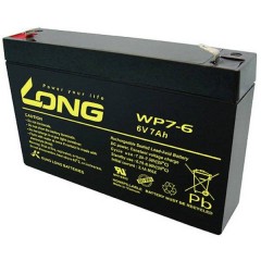 Long Batteria al piombo 6 V 7 Ah Piombo-AGM (L x A x P) 151 x 100 x 34 mm Spina piatta 4,8 mm Bassa