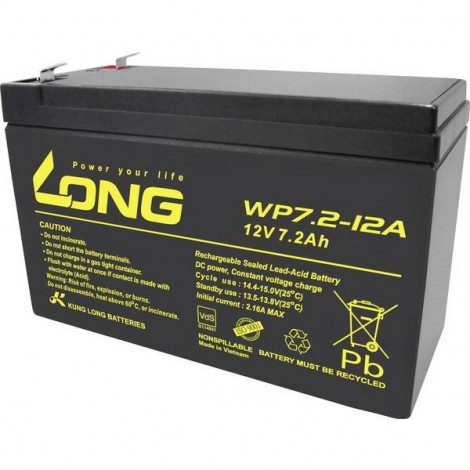 Long Batteria al piombo 12 V 7.2 Ah Piombo-AGM (L x A x P) 151 x 102 x 65 mm Spina piatta 6,35