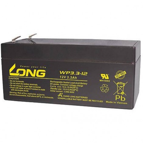 Long Batteria al piombo 12 V 3.3 Ah Piombo-AGM (L x A x P) 134 x 65.5 x 67 mm Spina piatta 4,8 mm