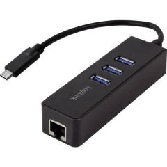 LogiLink USB 3.2 Gen 1 (USB 3.0) Adattatore [1x Spina C USB 3.2 Gen 1 (USB 3.0) - 1x Presa RJ45, Presa A USB 3.2 Gen 1